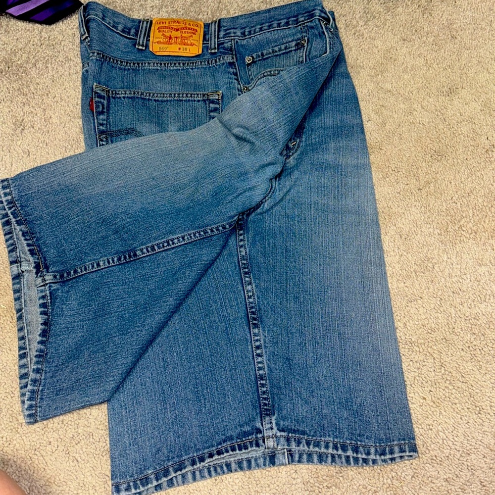 Loose fit jean shorts